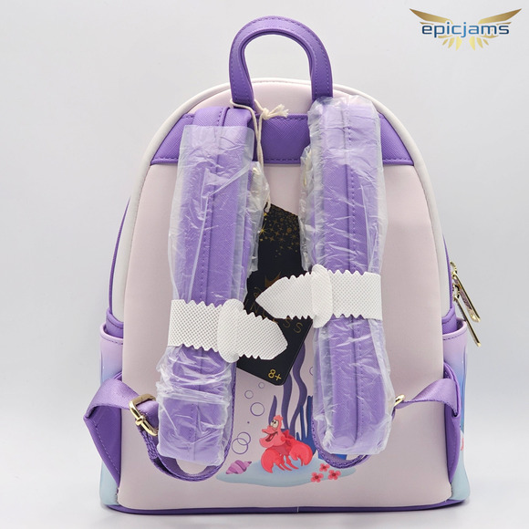 Loungefly Disney The Little Mermaid Ariel & Flounder Embroidered Mini Backpack - Picture 5 of 6